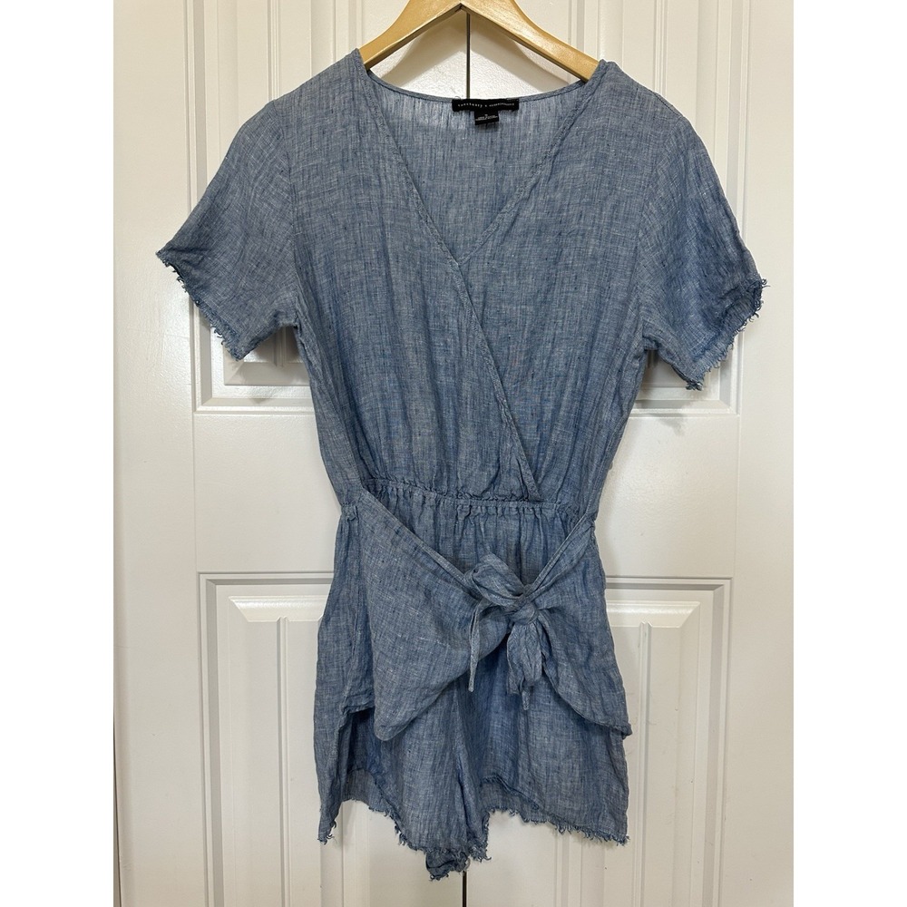 Anthropologie Women's Romper S - Short Jumpsuit Linen Boho Minimal Chic Coastal